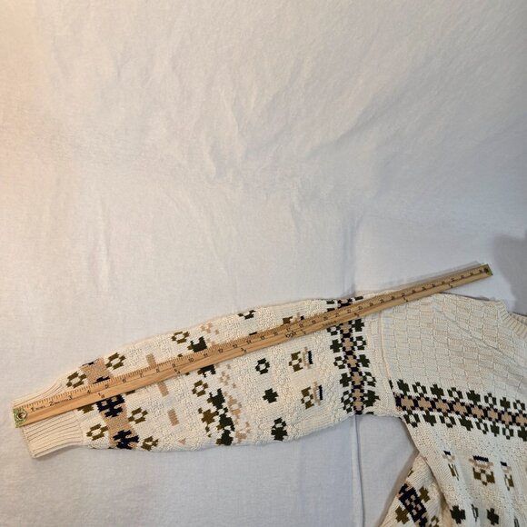 U.S.A. Vintage Eclectic Grandpa Academia Fisherman IVORY Sweater Oversized XL T - Picture 16 of 16